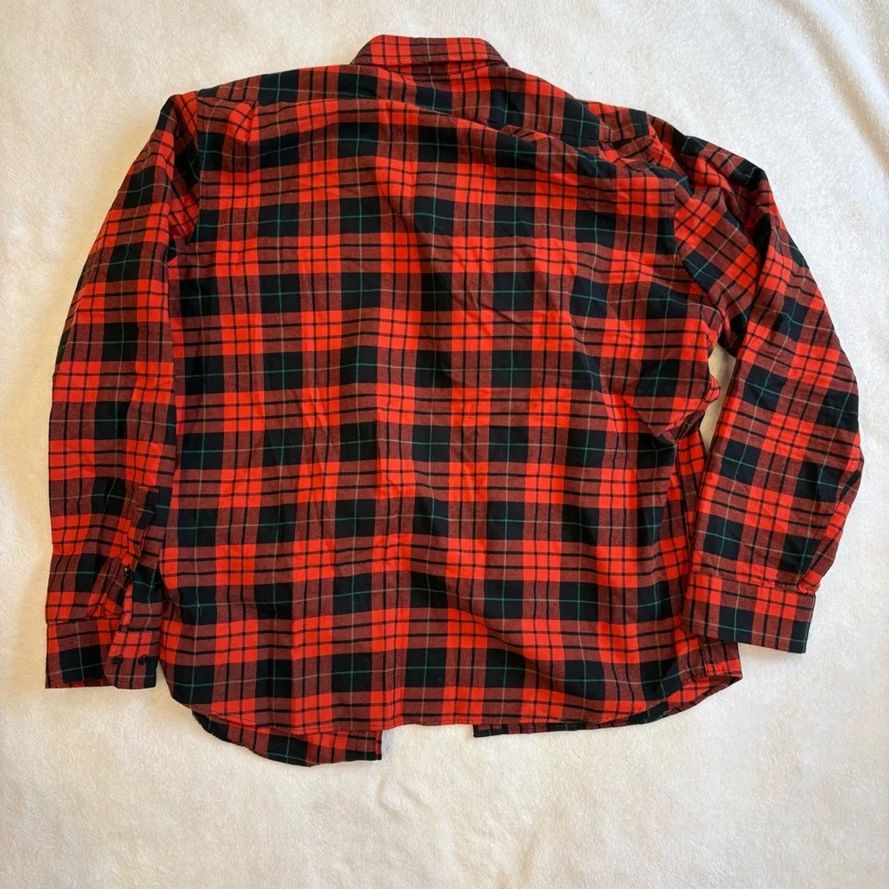 Banana Republic Untucked Standard‎ Fit Red Plaid Button Down XL Tall
